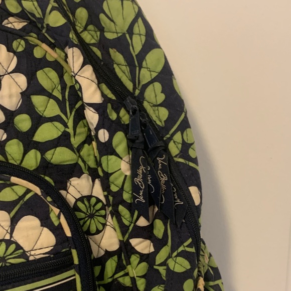 Vera Bradley Green and Black Floral Backpack - Picture 2 of 3